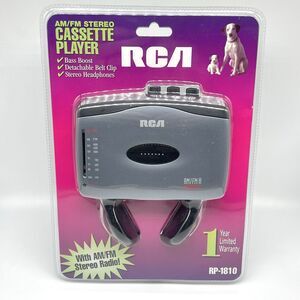 Vtg RCA RP-1810 Portable AM/FM Stereo Cassette Player w/Headphones -NEW & SEALED